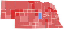 1954 Senat Stanów Zjednoczonych wybory specjalne klasy I w Nebrasce wyniki na mapie county.svg