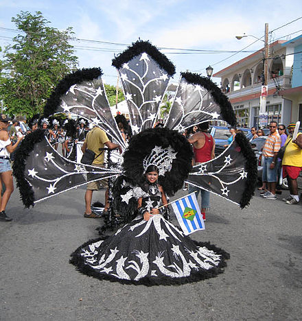 A young woman decked out in costume for the Festival Viequense in Isabel Segunda, 20 July 2008