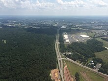 View southwest along SR 606 (Loudoun County Parkway) in Arcola from an airplane 2016-07-31 14 54 19 View southwest along Virginia State Secondary Route 606 (Loudoun County Parkway) through Arcola and South Riding in Loudoun County, Virginia from an plane departing Washington Dulles International Airport.jpg