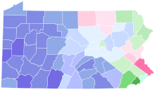 2024 Pennsylvania Attorney General Democratic primary results
DePasquale
DePasquale--70-80%
DePasquale--60-70%
DePasquale--50-60%
DePasquale--40-50%
DePasquale--30-40%
DePasquale--20-30%
Stollsteimer
Stollsteimer--70-80%
Stollsteimer--50-60%
Stollsteimer--30-40%
Stollsteimer--20-30%
Khan
Khan--60-70%
Khan--30-40%
Khan--20-30%
Bradford-Grey
Bradford-Grey--30-40% 2024 Pennsylvania Attorney General Democratic Primary results map by county.svg