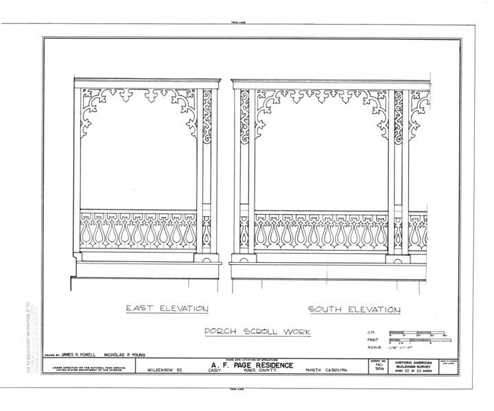 File:A. T. Page House, Wilkenson Street, Cary, Wake County, NC HABS NC,92-CARY,1- (sheet 22 of 23).tif