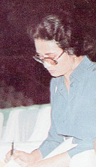 Ade Irawan signing autographs, Festival Film Indonesia (1982), 1983, p55 (cropped).jpg