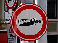 A sign prohibiting public alcohol consumption in the Netherlands Alcohol prohibition sign.jpg