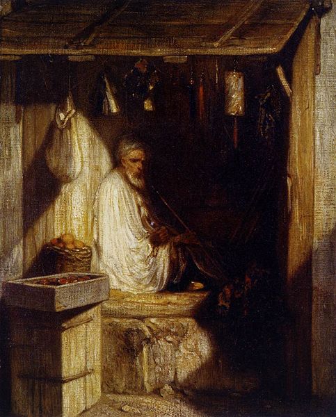 File:Alexandre-Gabriel Decamps - Turkish Merchant Smoking in His Shop - WGA06142.jpg