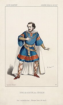 As Gaston in the première performance of Giuseppe Verdi's Jérusalem. (Source: Wikimedia)