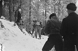 Alvar Rantalahti vuoden 1938 Lahden MM-kisojen 50 kilometrillä.