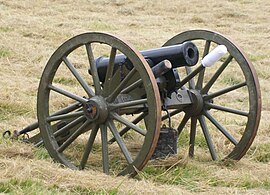 American Civil War era 12 lb howitzer cannon used in the battle of Corydon reenactment.jpg