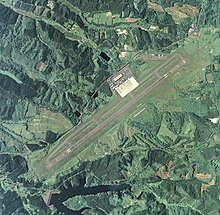 A 2017 aerial of Aomori Airport