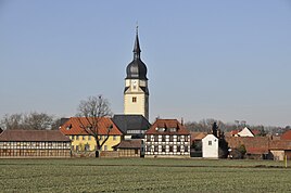 View of the town from the south with the striking tower of the St. Walpurgis Church