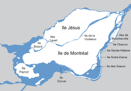 Île Perrots läge i Montréal