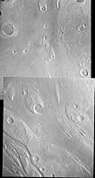 Viking Orbiter 1 mosaic showing Ares Vallis and Tiu Valles with Vaux left of center