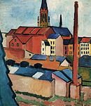 Marienkirche mit Hausern und Schornstein (Bonn) August Macke 030.jpg