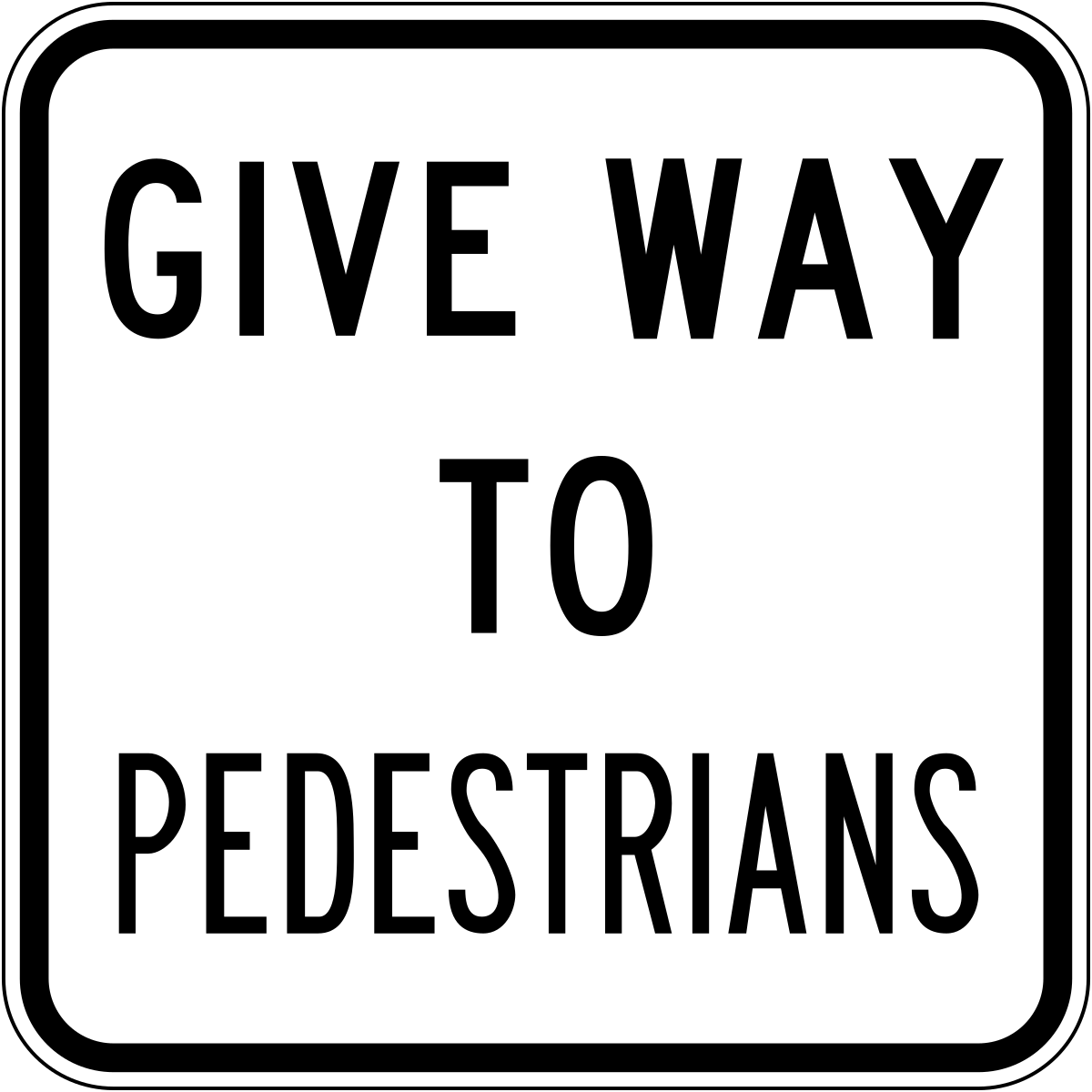 Way sign. Give way to pedestrians. Give way. Give way sign. Значки классов r2.