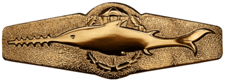 Bundesmarine Tätigkeitsabzeichen Kampfschwimmer Gold auf oliv maschinengestickt