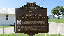 Bentonville Anti-horse Thief Society historical marker in Ohio BentonvilleOH4.JPG