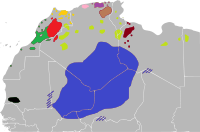 A berber nyelvek elterjedési területe.