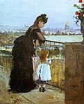 "Femme et enfant au balcon" (svenska: Kvinna och barn på balkong), (1872), Ittleson Foundation.