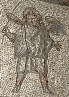 Gladiator mosaic Bignor Villa Mosaic Rudarius.JPG