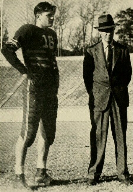 Wade (right) with captain Bob Barnett, 1941