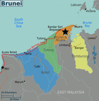 ブルネイの地図