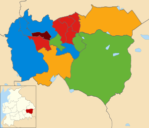 Mapa wyników wyborów do Rady Burnley 2021.svg