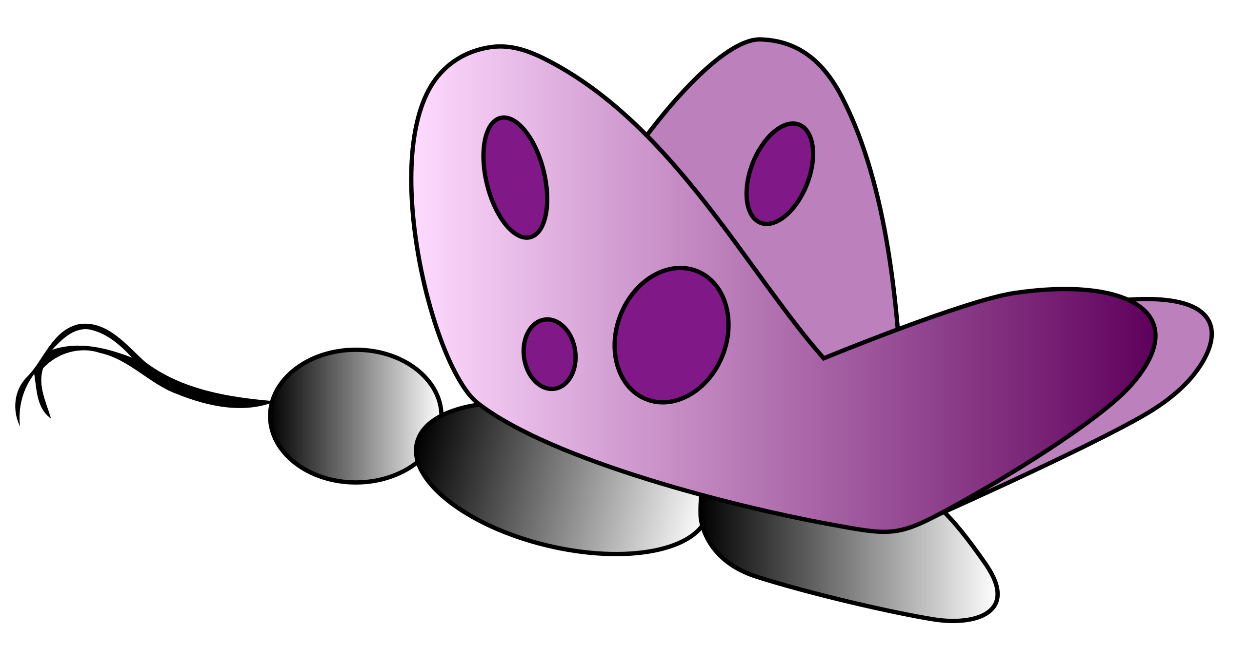 purple butterfly cartoon