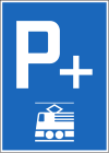 CH-Hinweissignal-Parkplatz mit Anschluss ve öffentliches Verkehrsmittel (3) .svg