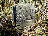 Inscribed with 'CH 20' (Corporation of Hastings). One of 60 supplied by Robert Burchell in 1859, made with York stone. Marking the boundary of Pevensey Sluice.