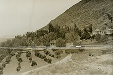 Mountainside orchard at Soboba Hot Springs c. 1900 (CHS/USC Libraries) CHS-USC - Mountainside orchard at Soboba Hot Springs, ca.1900.jpg