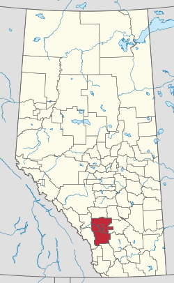 Location of the region in Alberta