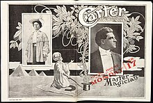 Carter the magician and Abigail Price the Psychic - poster for a show at the Opera House, Otago (1908) Carter, Master magician, Opera House, Monday Feb(ruary) 17, (1908. Programme cover double spread). (21421960598).jpg