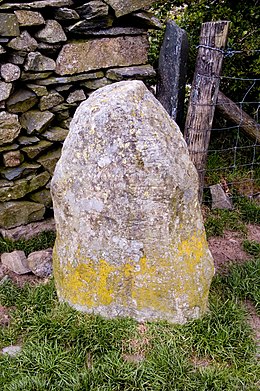 Outlying stone at Castlerigg stone circle showing possible damage caused by ploughing.