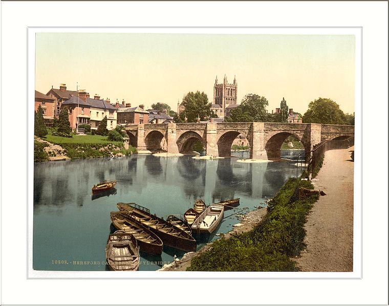 File:Cathedral and Wye bridge Hereford England.jpg