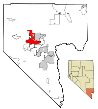 Clark County Nevada Incorporated Areas Las Vegas highlighted.svg