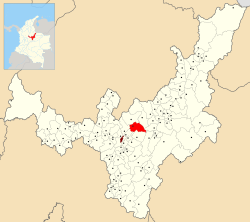 Location of the municipality and town of Tuta, Boyacá in the Boyacá Department of Colombia.