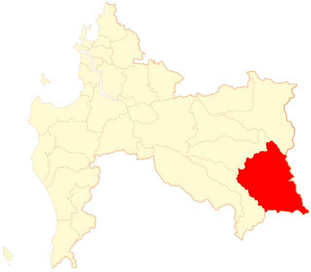 Location of commune in the إقليم بيو بيو