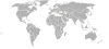 Location map for the Cook Islands and the Czech Republic.