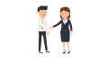 Corporate Woman Shaking Hands With a Corporate Man.svg