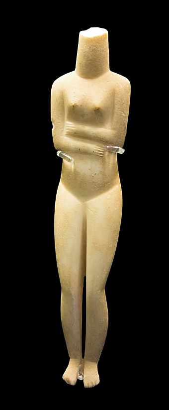 Female marble figurine, Kapsala type (EC II, 2700–2600 BCE; British Museum)