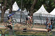 Deutsch: Radsport bei den Olympischen Jugendspielen 2018 Tag 10, 16. Oktober 2018 - Combined Criterium – XCC Qualifikation männlich English: Cycling at the 2018 Summer Youth Olympics – Men's Combined Criterium – XCC Qualification on 16 October 2018.