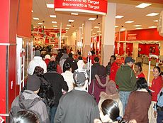 Black Friday in een winkelcentrum in de Verenigde Staten in 2008.