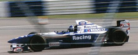 David Coulthard, sur Williams FW17B (ici au GP de Grande-Bretagne), décroche la pole position au GP du Pacifique.