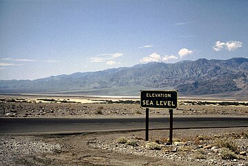 Sea level near Furnace Creek