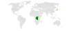 Location map for the Democratic Republic of the Congo and Japan.
