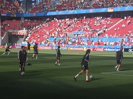 The warm-up preceding the Germany-Tunisia match during the 2005 Confederations Cup.