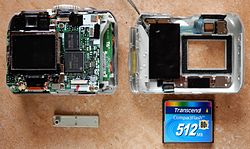 Disassembled compact camera