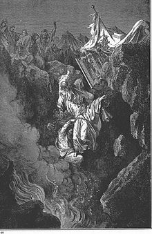 Death of Korah, Dathan and Abiram, Gustave Dore, 1865. Dore Death of Korah, Dathan and Abiram.jpg