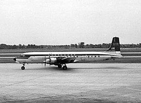 A Douglas DC-7C of Northwest Airlines, similar to the incident aircraft. Douglas DC-7C Seven Seas, Northwest Airlines JP7675846.jpg