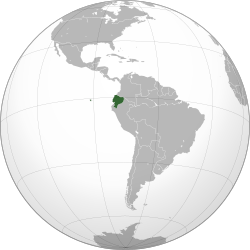 Ekvador Cumhuriyeti haritadaki konumu