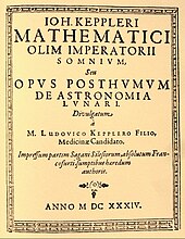 Somnium, Faksimile der Titelseite (1634)